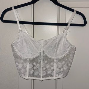 White lace corset top